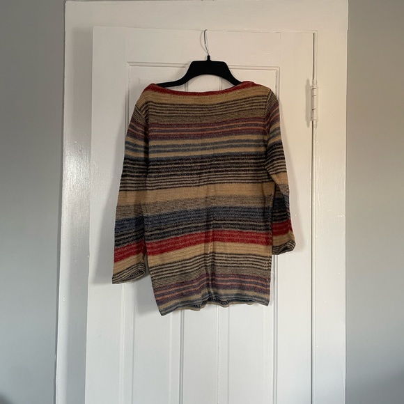 Brown neutral colored striped sweater - Picture 2 of 3